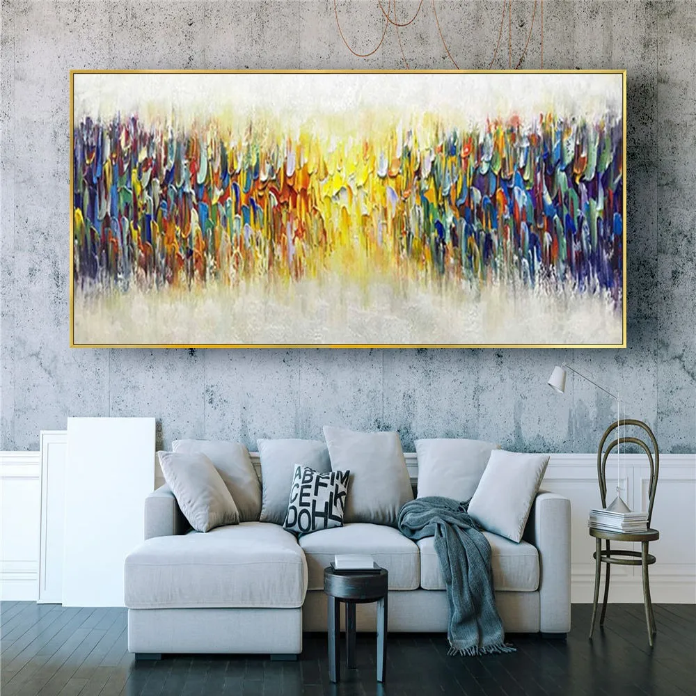 

Fashionable Home Decor Wall Hanging Picture Gorgeous Knife Painting Craft Pure Hand-Painted Oil Paintings Decorating Living Room