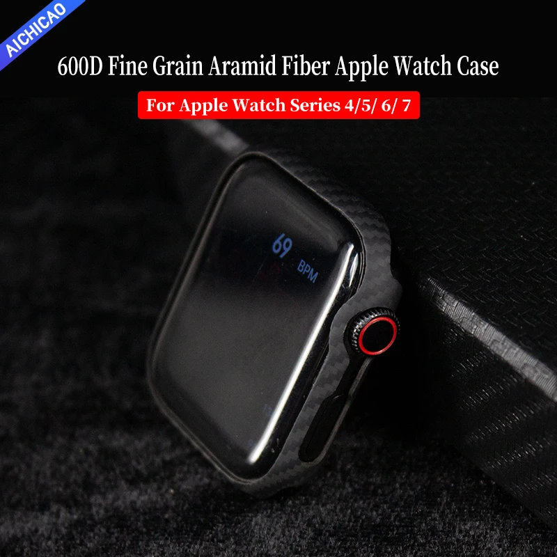 ACC-Carbon Case for iPhone Watch Series 7, 8, 9, 45mm, Ultra-thin, Anti-Fall Hard Cover for iWatch Series 9, 41mm Carbon Shell накладка hoco thin series pp case для iphone 11 pro пластик прозрачный 0l 00044193