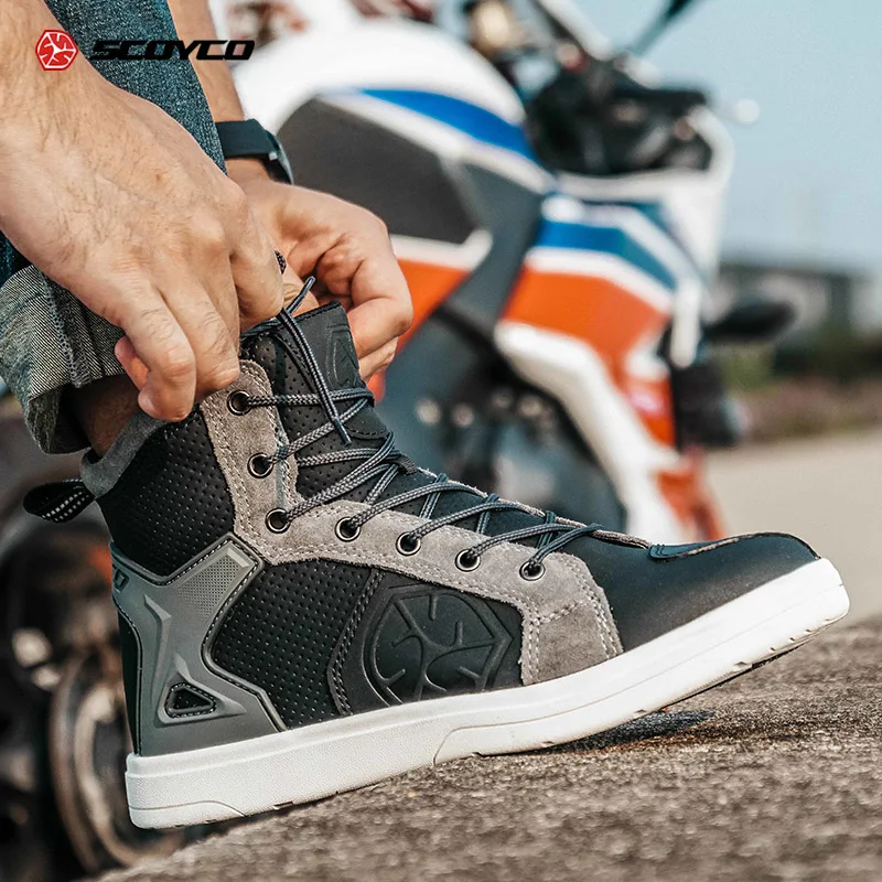 

SCOYCO Motorcycle Shoes Anti-skip Breathable Shockproof Protective Summer Touring Road Street Casual Motorbike Racing Boots