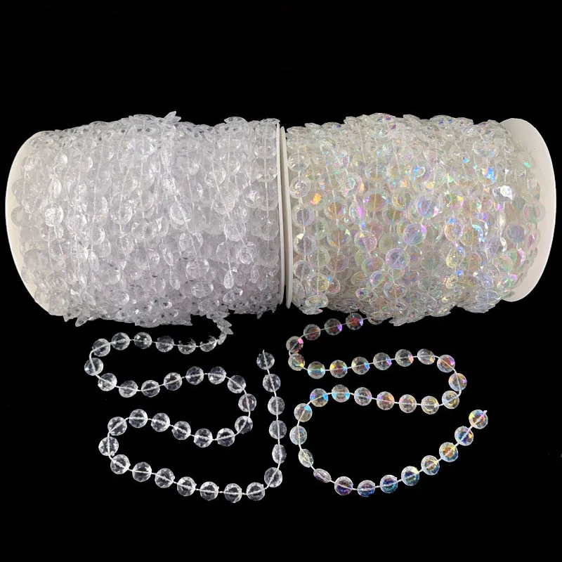 1M Plastic Beads Curtains Garland Diamond Acrylic String Bead DIY Wedding Home Hanging Party Jewelry Accessories 10mm