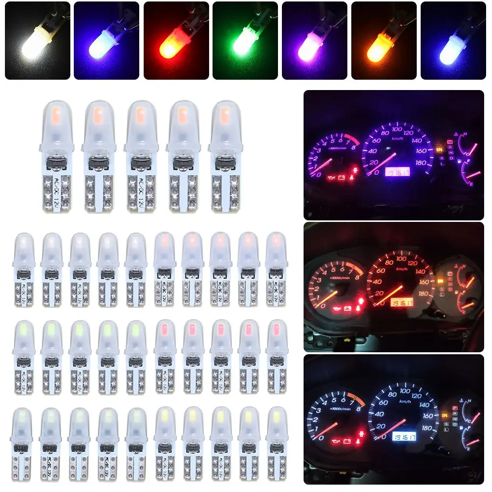 5Pcs Wedge Automotive Interior 2SMD Gear Light Car Lights Indicator Bulbs Dashboard Lights