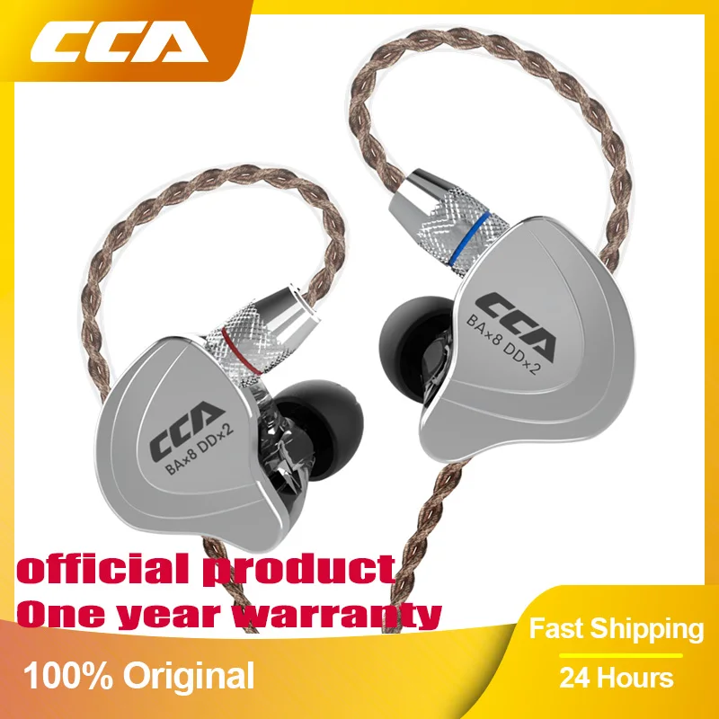CCA C10 헤드폰 4BA + 1DD 하이브리드 기술 HiFi 이어폰 음악 DJ 게이머 스포츠 이어폰 Active Noice 취소 모니터 헤드셋