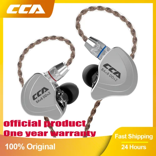 Auriculares CCA C10 4BA + 1DD tecnología híbrida HiFi en la oreja música DJ Gamer deporte auriculares con Monitor de cancelación activa de ruido
