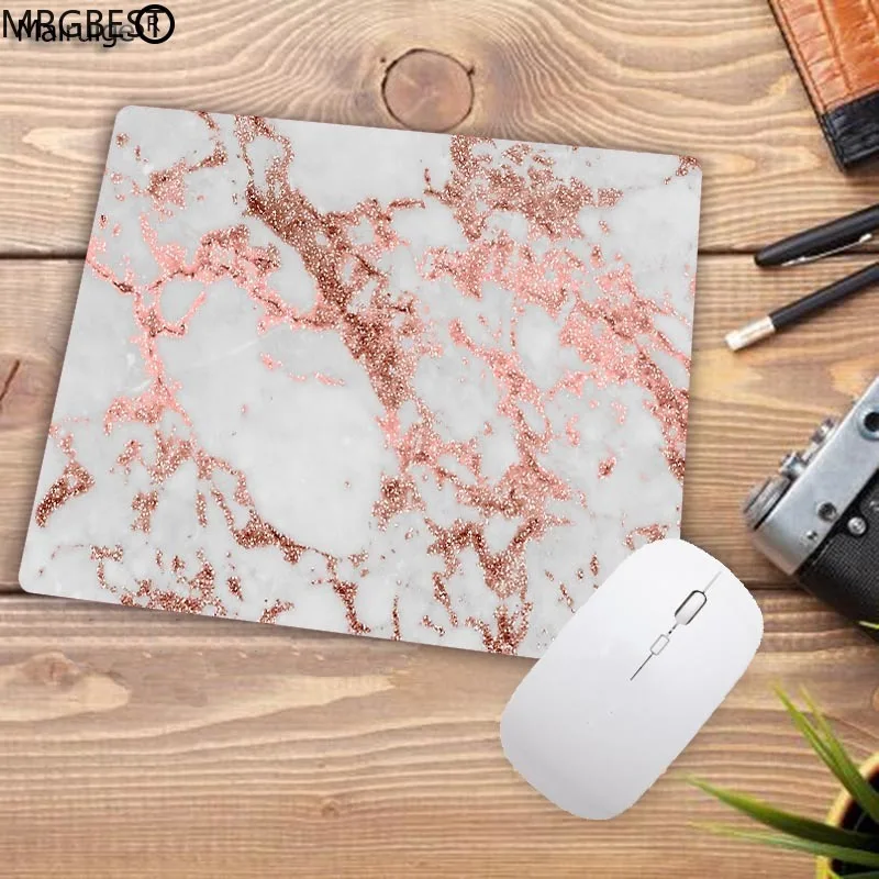 MRGBEST Marble Desktop Pad Mousepads Office Gaming Setup Computer Small Size 18X22CM Mouse Mat keyboards Desk Mat Mouse Carpet