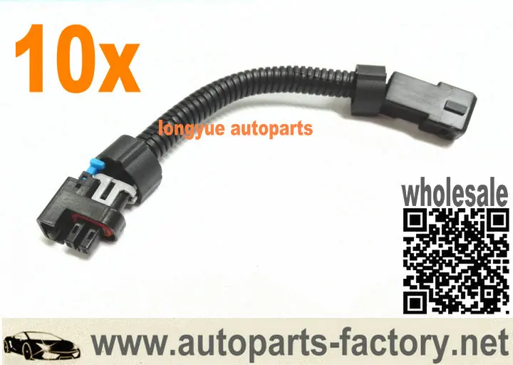 Longyue 10pcs LQ4, LQ9 4.8 5.3 6.0 for Delphi Injectors to LS1 LS6 LT1 EV1 Wire Harness Adapters