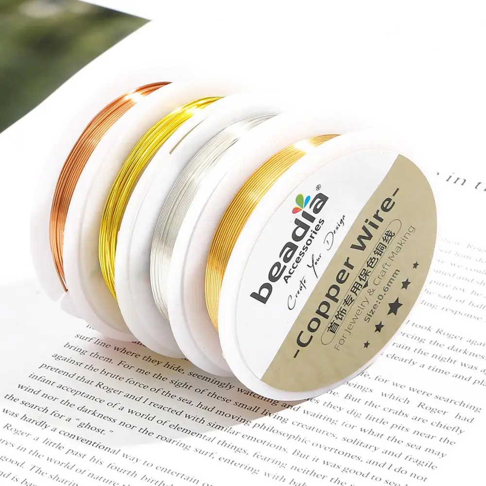 Colorfast Copper Wire For Bracelet Necklace Jewelry DIY Accessories 0.3/0.4/0.5/0.6/0.8/1.0mm Craft Beading Wire