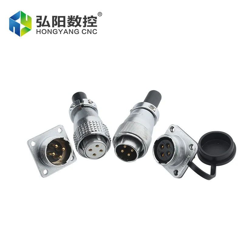 1pcs Spindle Aviation Socket Connector Plug Socket 4 Core Cnc Spindle Aviation Plug Cable Connector Accessories