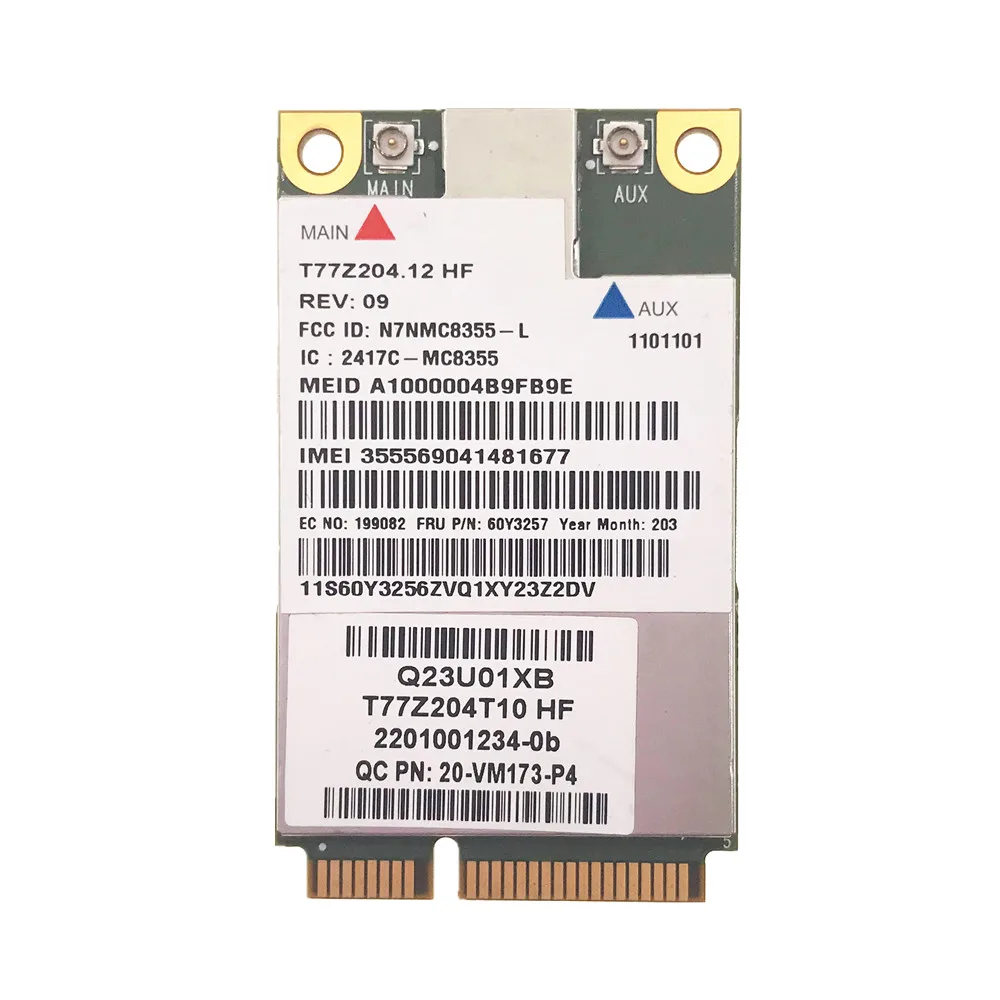 

Gobi3000 MC8355 FRU 60Y3257 GPS 3G WWAN Card for W530 T430 X230 T430 L420 L530 T420i L430 X220 MC8355 x230i