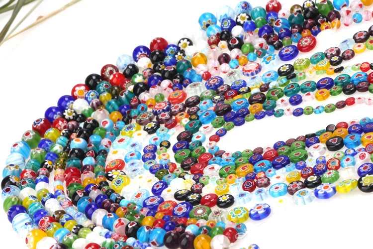 6mm/8mm/10mm Multicolor Runde Flache Form Evil Eye Lampwork Glasierte Glas Perlen für Armband halskette DIY Schmuck Machen – Detail 2