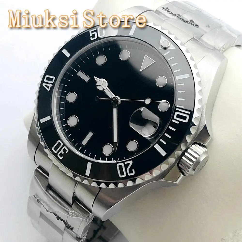 

BLIGER 43mm Top Business Watch sapphire glass ceramic bezel black sterile dial waterproof NH35 movement men's automatic watch