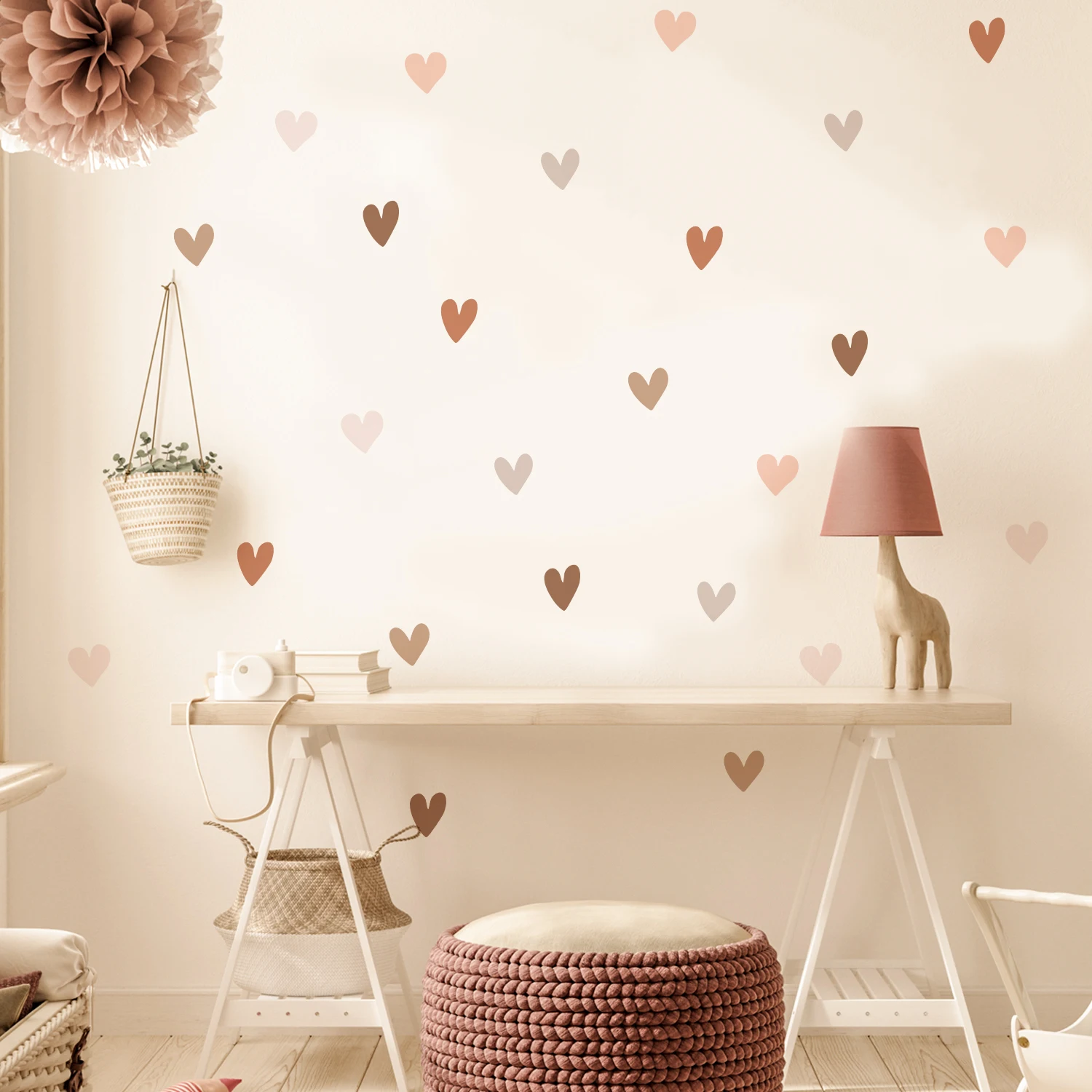 Boho Hearts Creative Wall Sticker For Children Baby Girls Boys Room Nursery Wall Art Decals Vinyl  Mural Kids Bedroom Home Decor