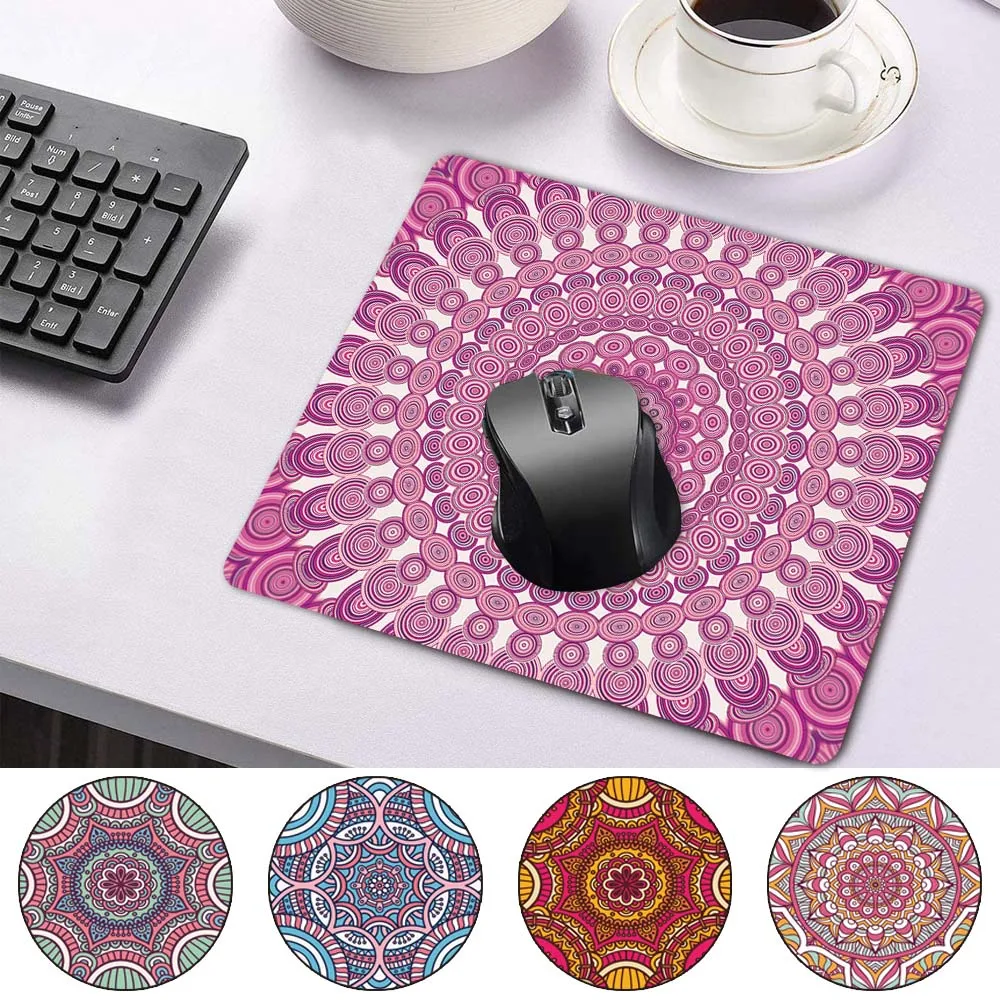 

Anti-slip Durable PU Leather Computer Mouse Pad Mandala Pattern Waterproof Mouse-pad Fashion Portable Game Mouse Mat