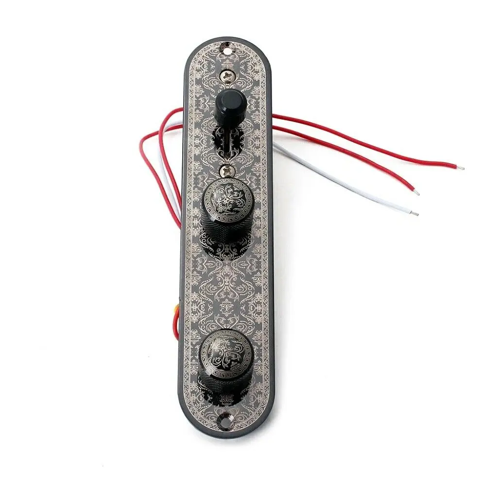 A liga de zinco da guitarra elétrica de Tele prende a placa de controle com peças sobresselentes da substituição do botão do interruptor 3-Way