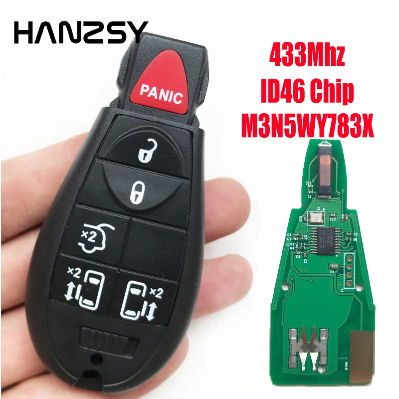 

5+1/6 Buttons 433Mhz Remote Key For Chrysler 300c Town Country For Jeep Commander ID48 Chip M3N5WY783X Smart key