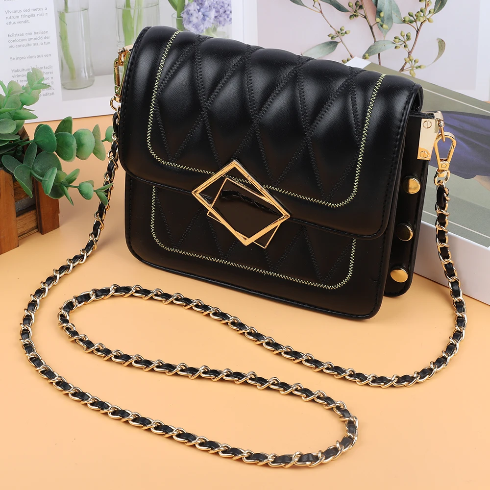 120 センチメートル Pu レザーメタルチェーンクロスボディショルダーバッグチェーンストラップ交換女性ガール DIY 財布ハンドバッグアクセサリー