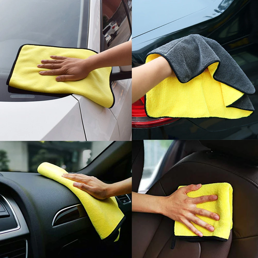 YSY 1pcs Super Absorbent Car Wash Microfiber Towel Car Cleaning Drying Cloth Large Hemming Car Care Cloth Detailing Towel 30*30