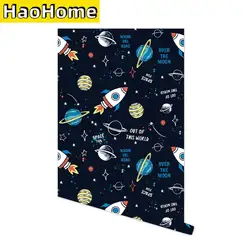 Papel tapiz autoadhesivo espacial, pegatina de pared de planetas, nave espacial, pelar y pegar, papel de pared para dormitorio infantil, decoración del hogar