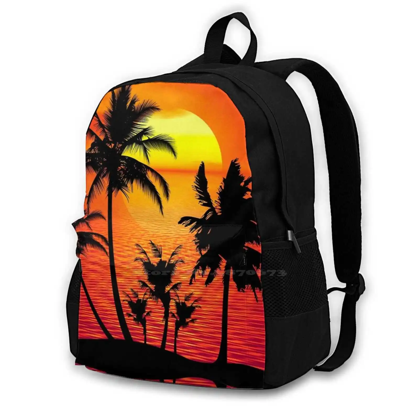 Bring On The Sunshine-Summer Design With Palm Trees-Sun-Waves-Beach-Best Gift For Her School Bags For Teenage Girls Laptop