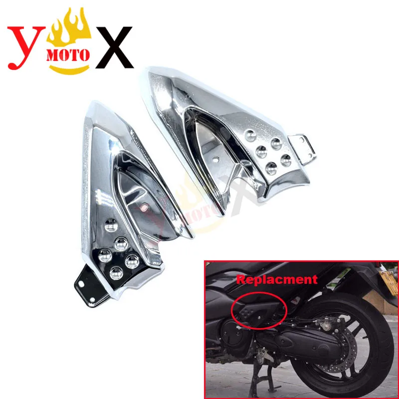 TMAX 500 08-11 Motorcycle Chrome Side Footpeg Cowl Cover Footrest Hanger Guard Decal Panel For Yamaha TMAX500 XP500 2008-2011