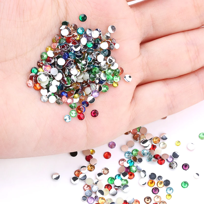 Mix Multi-size 3-5mm 2000pcs/bag Resin Rhinestones Colorful Non Hotfix Flatback Nail Rhinestoens For Clothes 3D Art Decoration