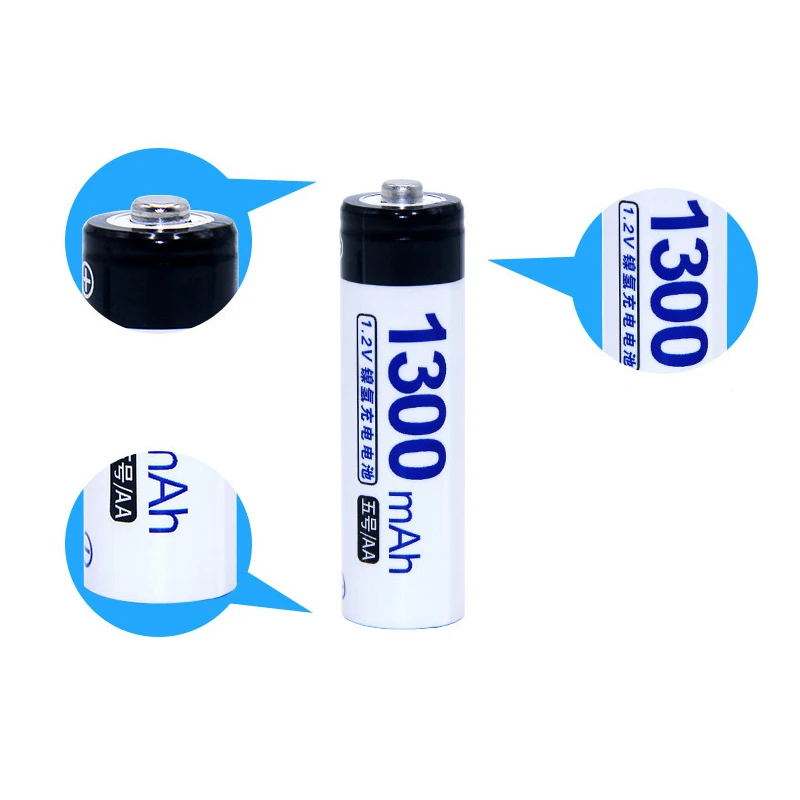 1.2V 1300mAh NI-MH AA充電式バッテリーカメラ用おもちゃキーボードワイヤレスマイクリモコンゲームパッドバッテリー