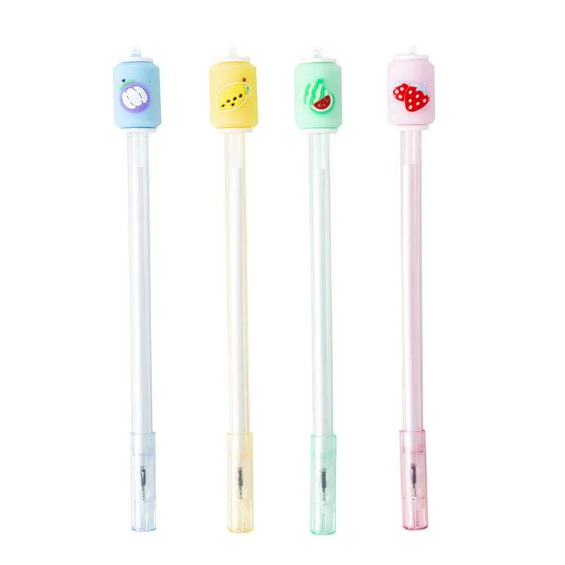 

40PCS Student Creative Fruit Soda Transparent Bar Gel Pens Black 0.5mm Stationery Kawaii School Supplies