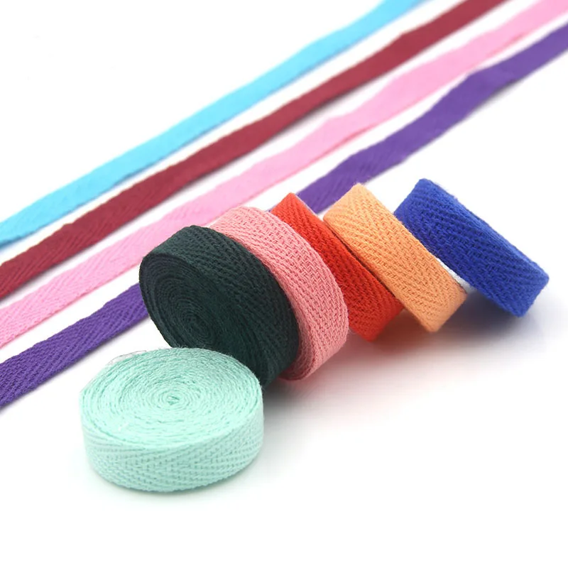 10mm Multi Colors Trim Cotton Ribbons Webbing DIY Garment Headdress Material Sewing Wrapping Art Accessories 5yards