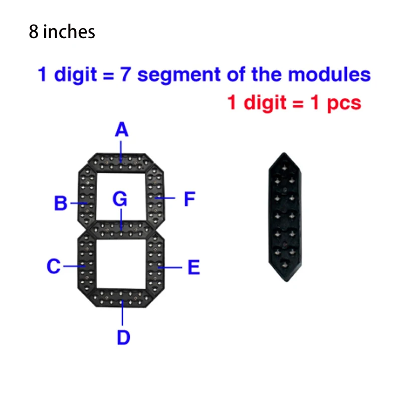 Imagem -04 - Módulo de Exibição Número Led Lâmpadas Polegadas Segmentos Tela de Relógio Led Tela de Preço de Óleo Scoreboard Tela de Realce Externo