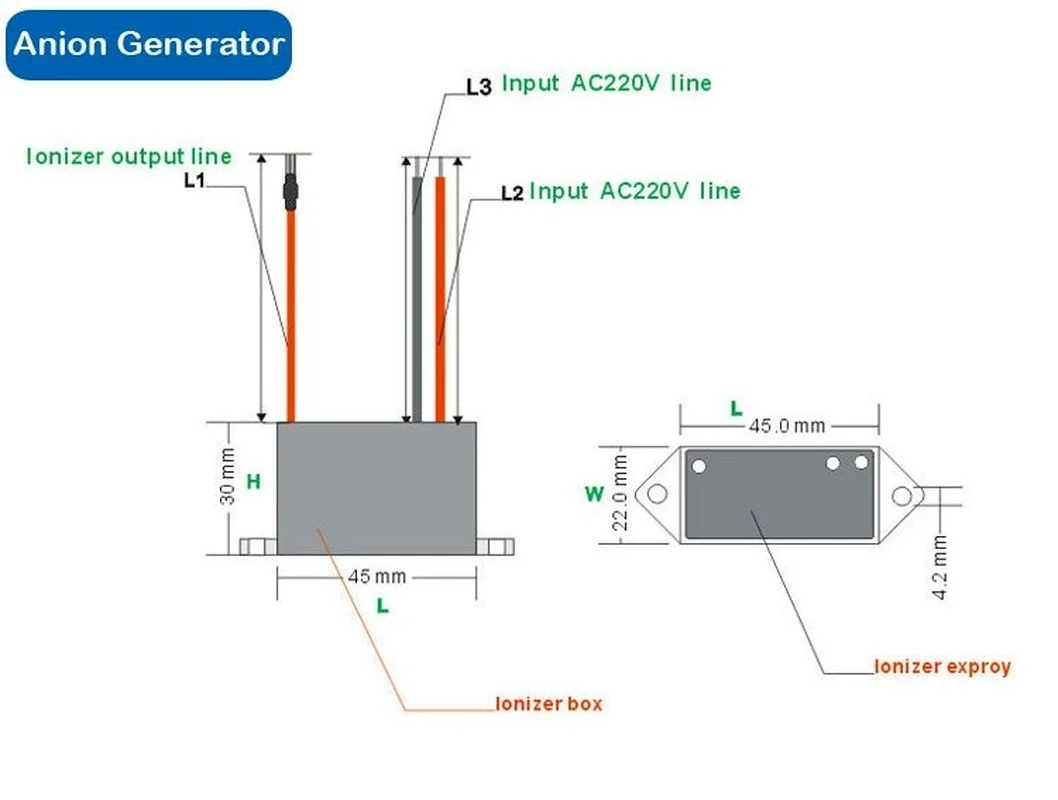 Professional Ionizer Air Purifier Negative Ion Anion Generator Purifier Cleaner Home Appliances Parts