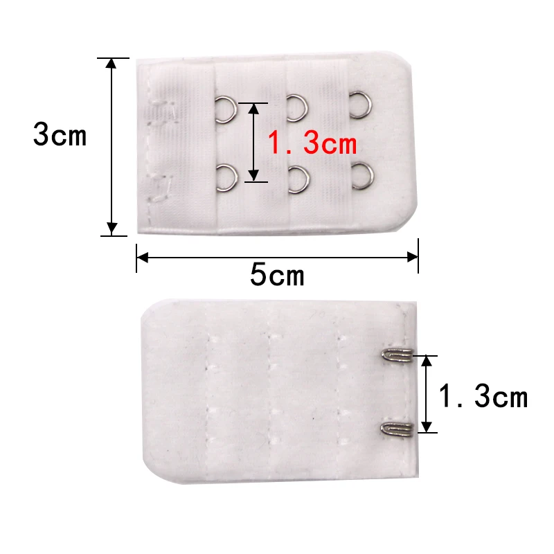 4/5/6/8Pcs Nylon Extenders Buckle Extension for Women 3 Row 2 Hooks Bra Strap Extender Sewing Tool Hook Intimates Accessories