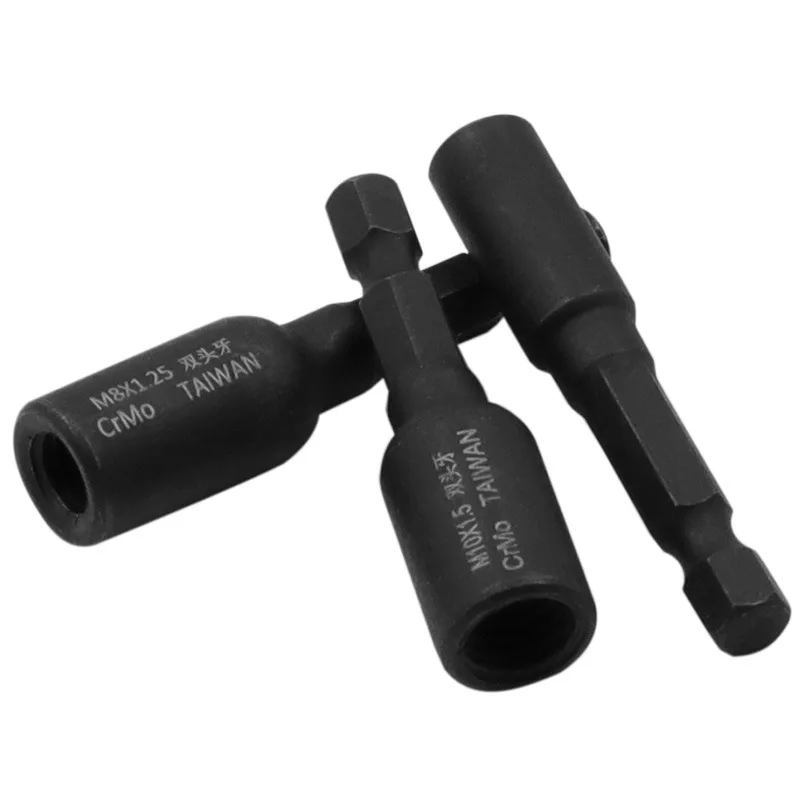 1Pcs M6 M8 M10 1/4 Hex Shank Square Driver Tap Die อะแดปเตอร์เต้าเสียบสกรูเกลียวภายในและภายนอกสกรูโจมตีแขน