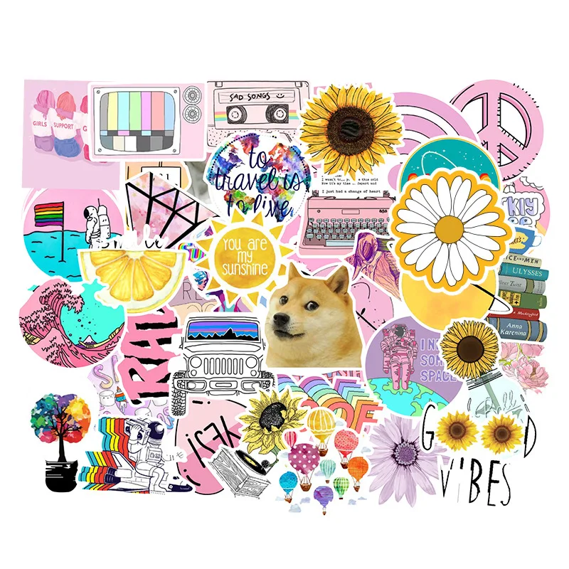 10/30/50/100Pcs Cartoon Roze Vsco Meisje Stickers Chidren Diy Speelgoed Koffer Laptop Fietshelm auto Decals Graffiti Sticker F5