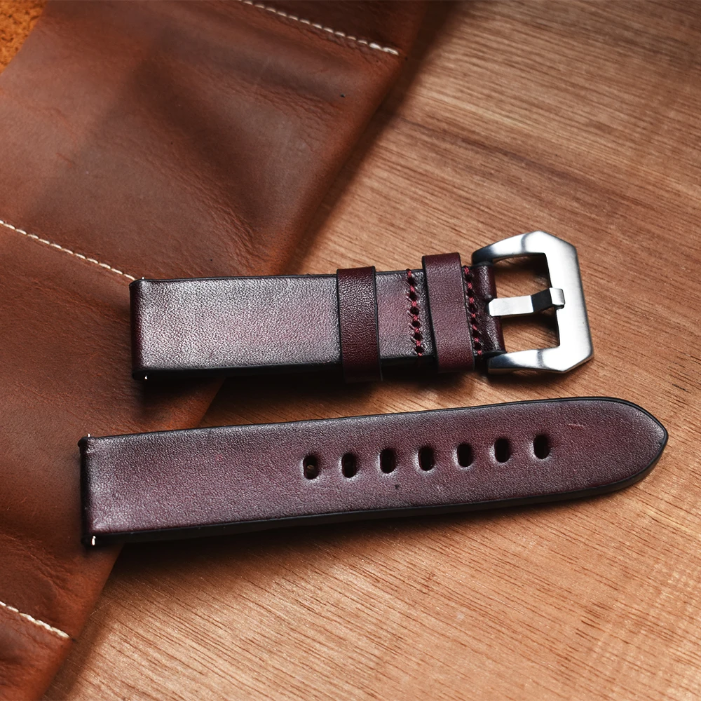 Genuine Leather Watch Band 18mm 20mm 22mm 24mm Quick Release Watch Straps Brown Watchbands Accessories for Panerai Watch Band