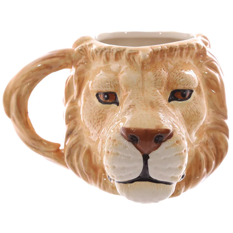 3D colored drawing Lion and tiger Ceramics Mugs coffee mug Milk Tea office Cups Drinkware the Best birthday Gift with Gift Box