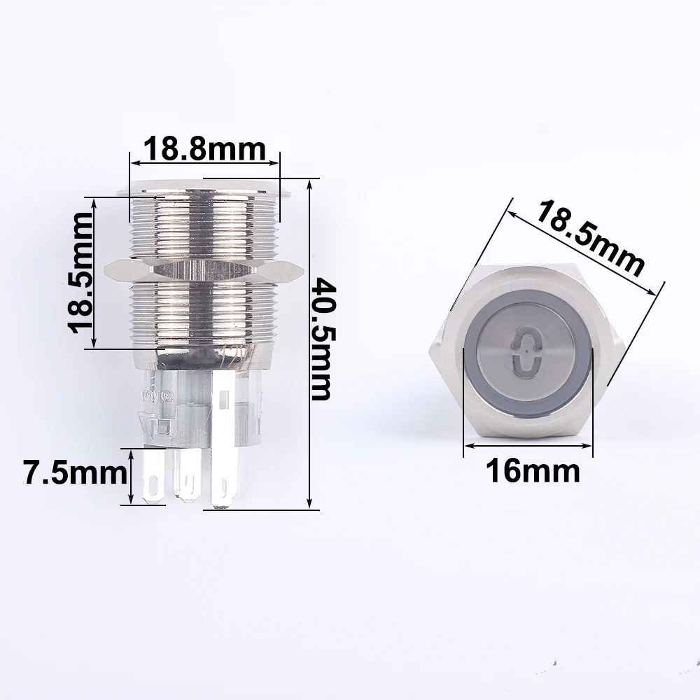 19mm Momentary Reset Waterproof Number Letter 0 1 2 3 4 5 6 7 8 9 10 Metal Push Button Switch Led Elevator Lift Alarm bell OK up