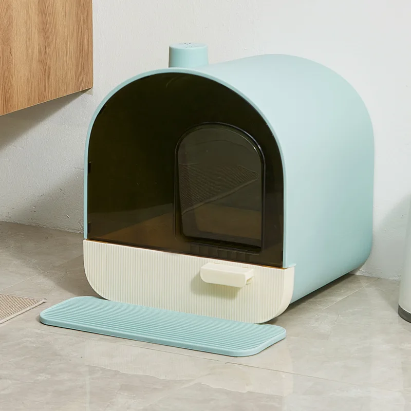 Cat Litter Box Oversized Fully Enclosed Drawer Type Cat Toilet Anti Splash Cat Litter Box Deodorant Excrement Basin