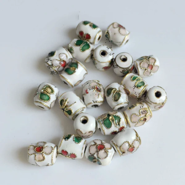 Petites perles en filigrane, 100 pièces, en émail, cloisonné, Oblong, pour la fabrication de bijoux, colliers, Bracelets, boucles d'oreilles, accessoires, vente en gros