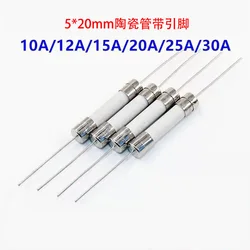50Pcs 5 * 20mm Ceramic fuse, slow blow tube with 250V 0.5A 1A 2A 2.5A 3.15A 4A 5A 6.3A 8A 10A 15A 20A 25A 30A Ceramic Fuse tube