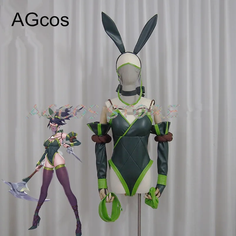 

AGCOS Customsizd LOL Akali Doujin Bunny Girl Cosplay Costume Woman Sexy Jumpsuits Cosplay