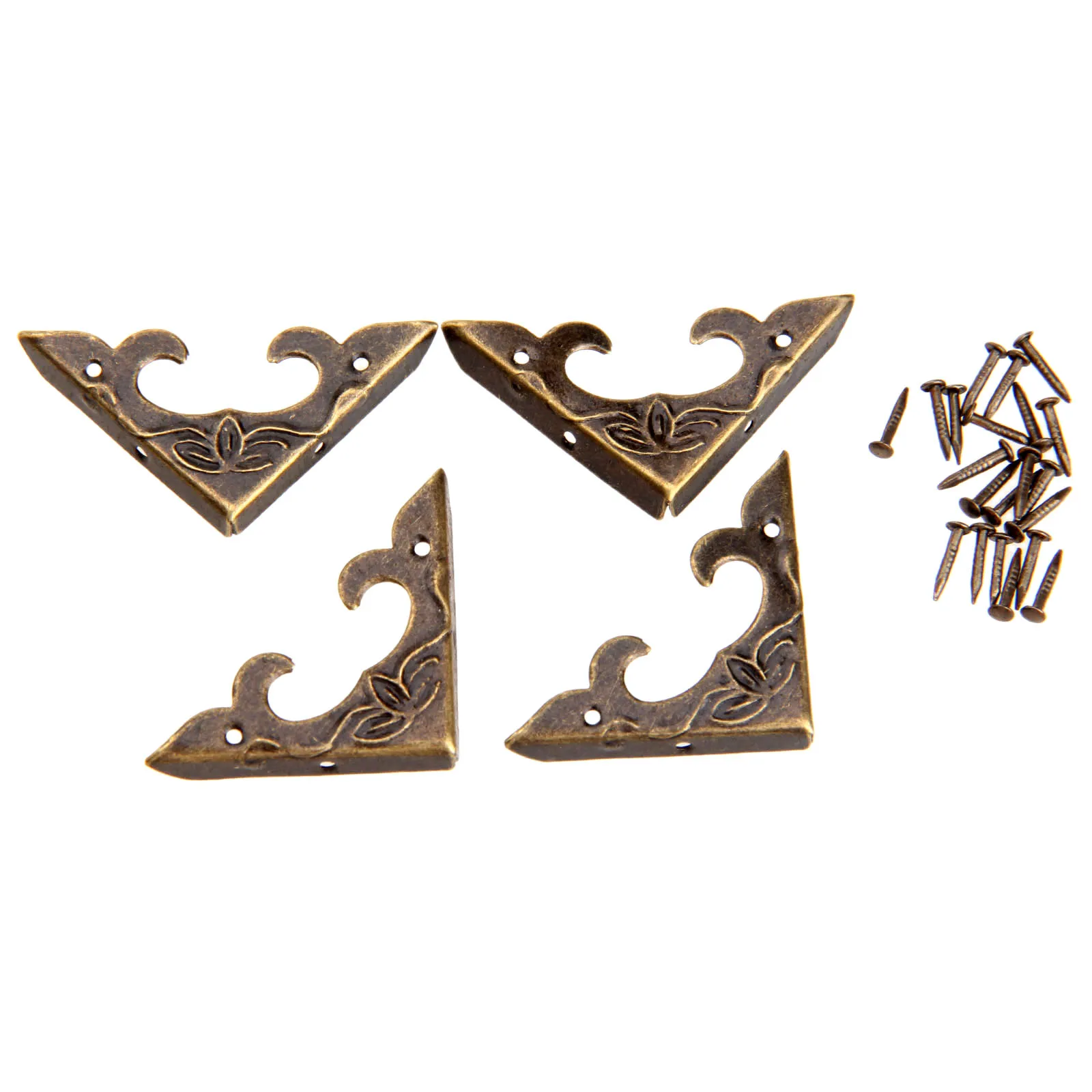4pcs Corner Bracket Scrapbook Albums Jewelry Wooden Box Decorative Protector Crafts For Furniture Hardware