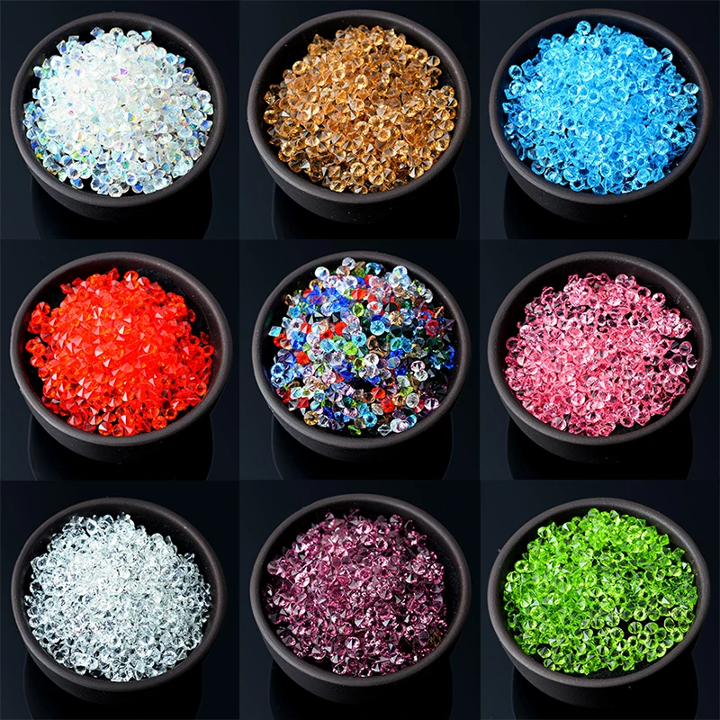 ss6/ss8/ss12 Transparent Crystal Nail Art Rhinestone PointBack glass Gem fillings diy Decorations garment jewelry accessories