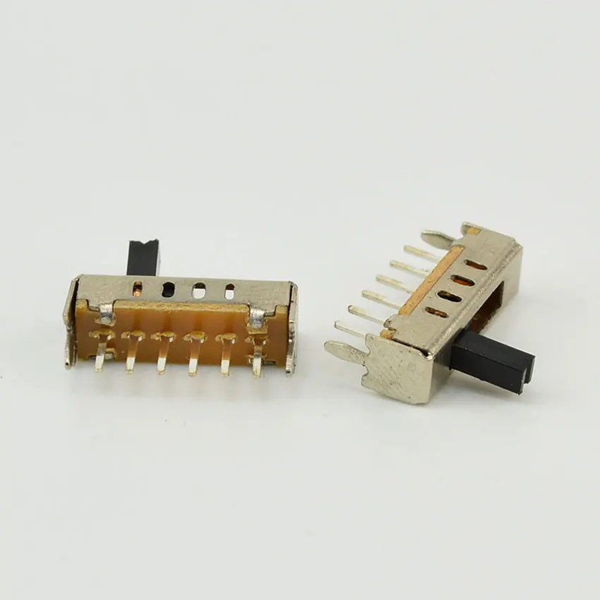 Cltgxdd 10PCS SS14D01 Vertical Slide Switch 6Pins Straight Feet 4 Position 1P4T Toy Machine Toggle Switch