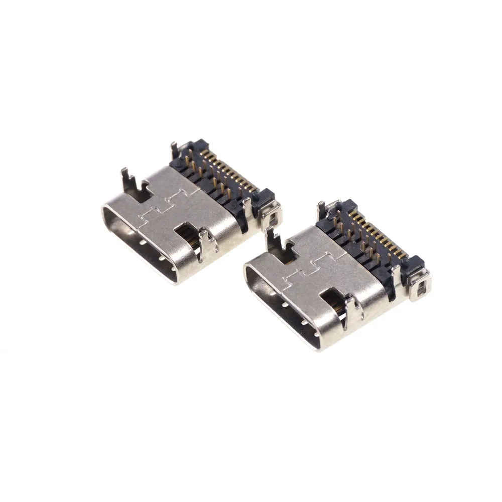 5 50 Pcs USB 3.1 Type C Connector 24 Pin Female Right Angle SMT Tab USB 3.1 Version Socket Receptacle USB C