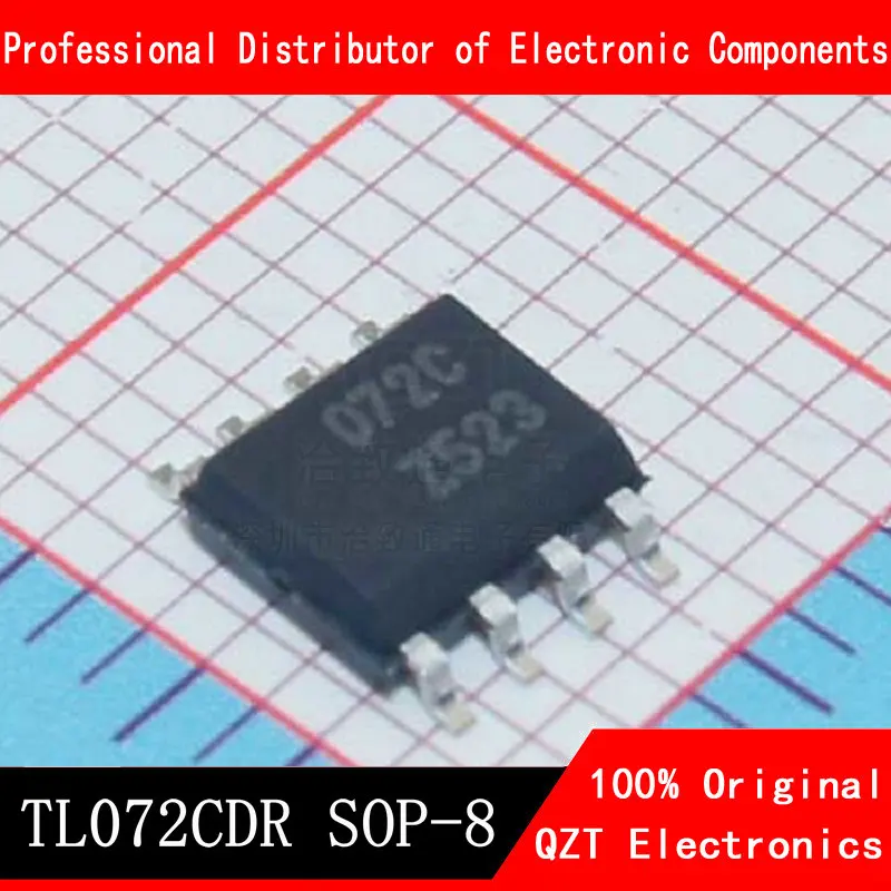 Tl072cdr sop8 tl072c sop tl072 smd 072cdr sop-8 tl072cdt tl072c, chipset ic novo e original, com 10 peças