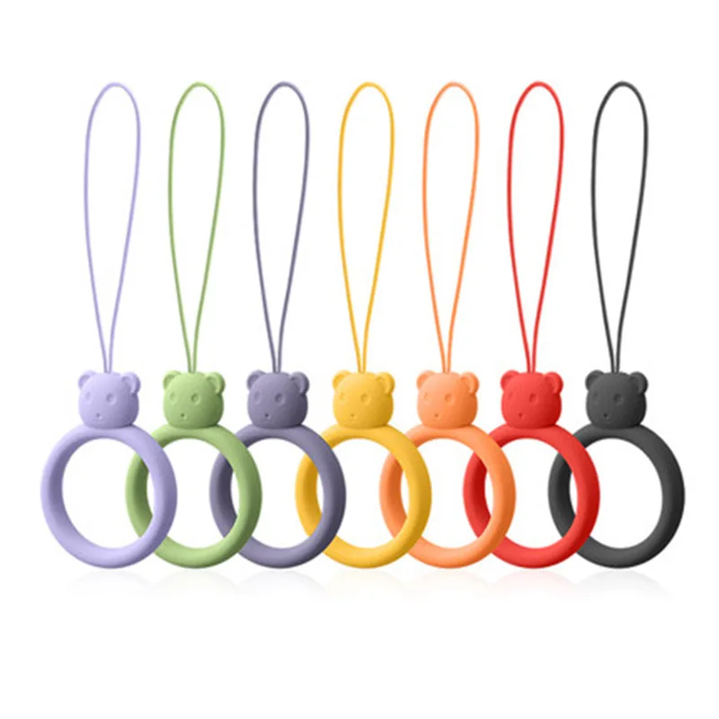 New Phone Lanyard Silicone Strap Anti-Lost Ropes Ring Lanyard Finger Ring Bundles Pendant Phone Straps For iPhone Huawei Xiaomi