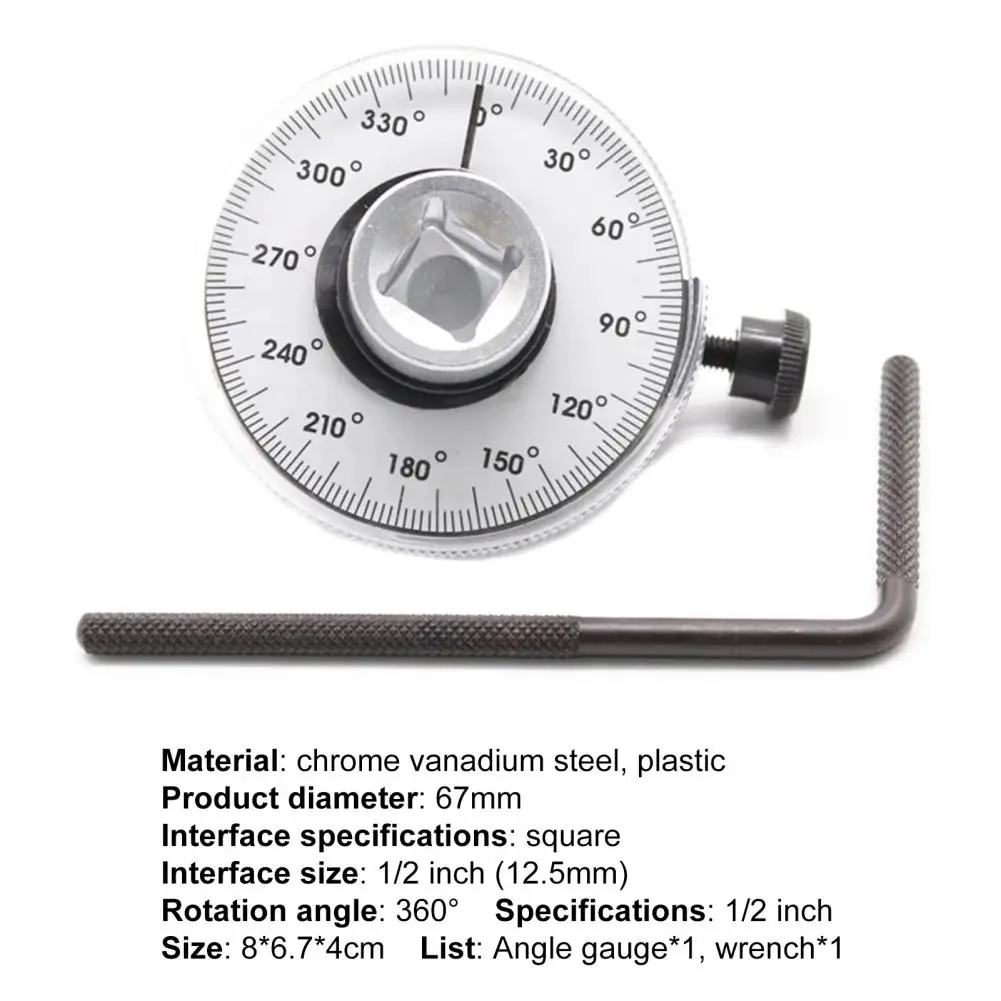 Torque Angle Gauge Professional Precise Chrome Vanadium Steel Drive Torque Wrench for Car