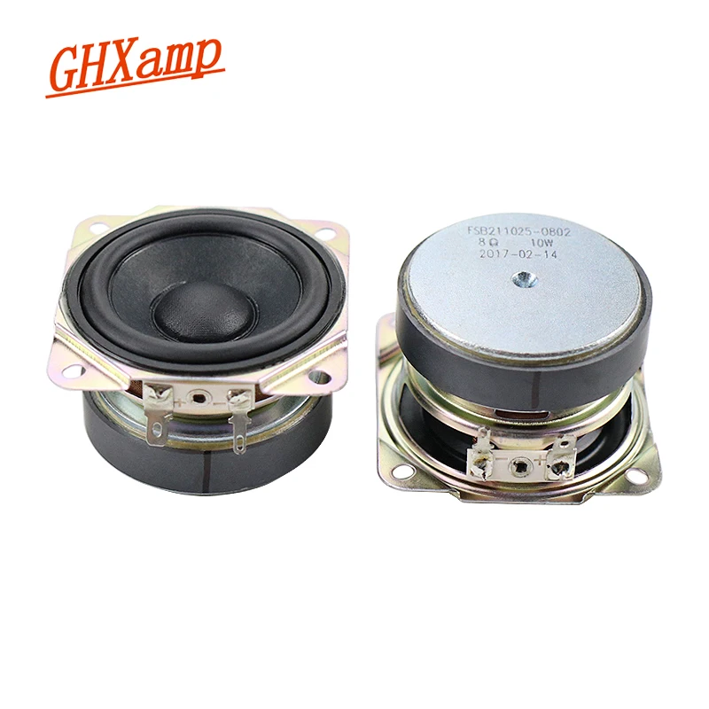 ลำโพงเต็มช่วง Ghxamp 2.5นิ้ว66มม. 2ตัว8ohm 10W DIY อ่างกระดาษขอบยางสำหรับเครื่องเสียง