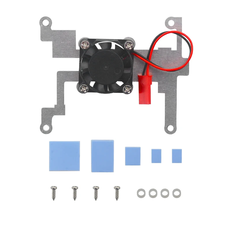 

Raspberry Pi Cooling Fan with Metal Frame Thermal Pad Heat Sink for Raspberry Pi 4B Optional ABS Case