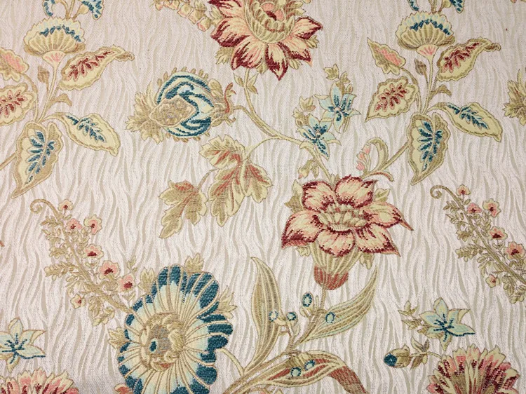 Klassischer amerikanischer Blumenmuster-Chenille-Polyester-Gewebebezug für Sofas, antikes Design, Polsterstoff für Sessel, 140 cm Breite, Verkauf nach Meter. – Detail 1