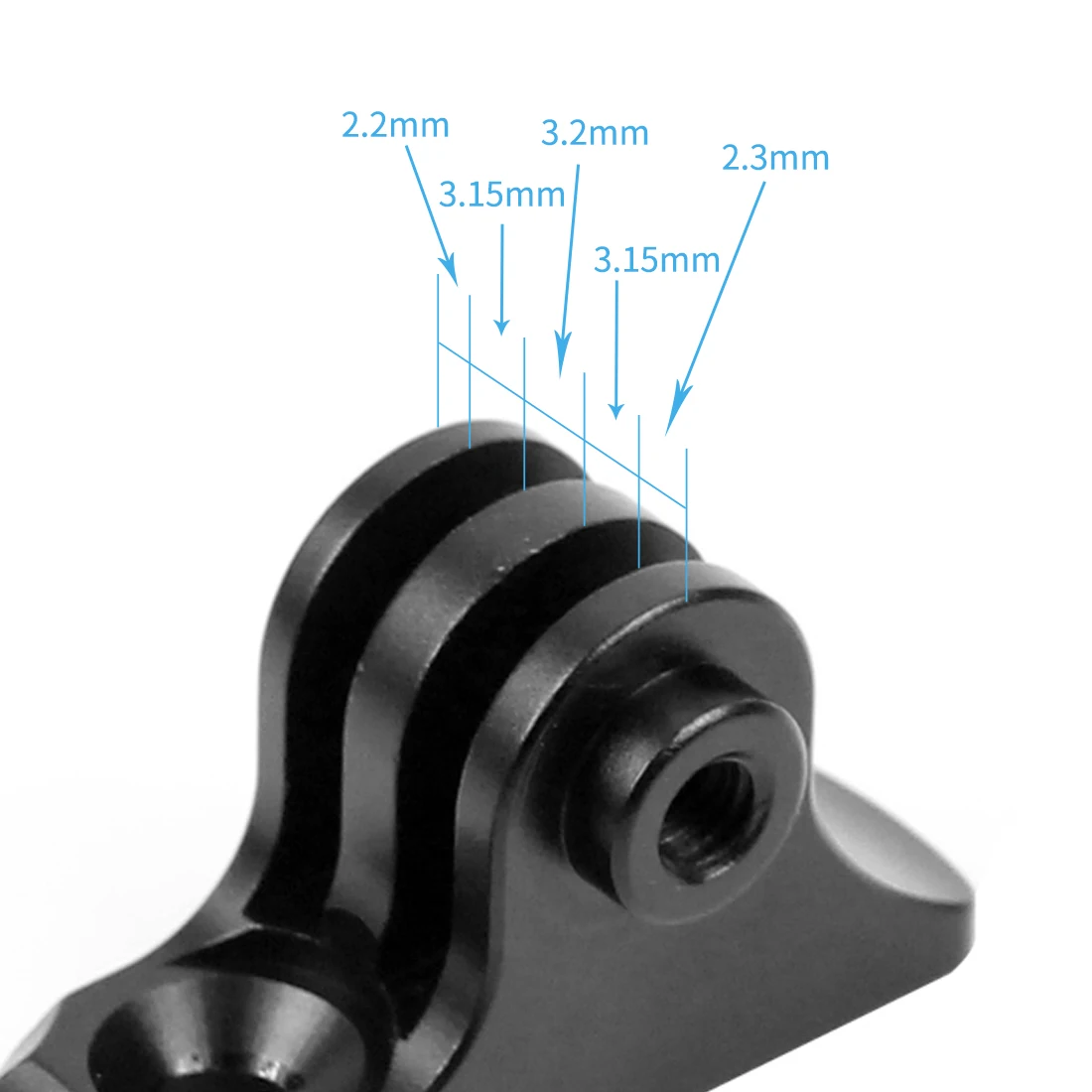 FEICHAO Aluminiowy uchwyt na rękę ze stoperem i adapterem montażowym do GoPro 13 12 11 10, Insta360 X4 X3 ONE R, Osmo Action Camera — zdjęcie produktu 5